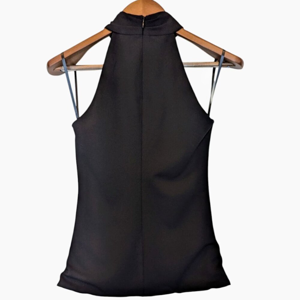 NWT WHBM White House Black Market, Twist Halter Top Blouse, Size XS, Color Black - Picture 3 of 5